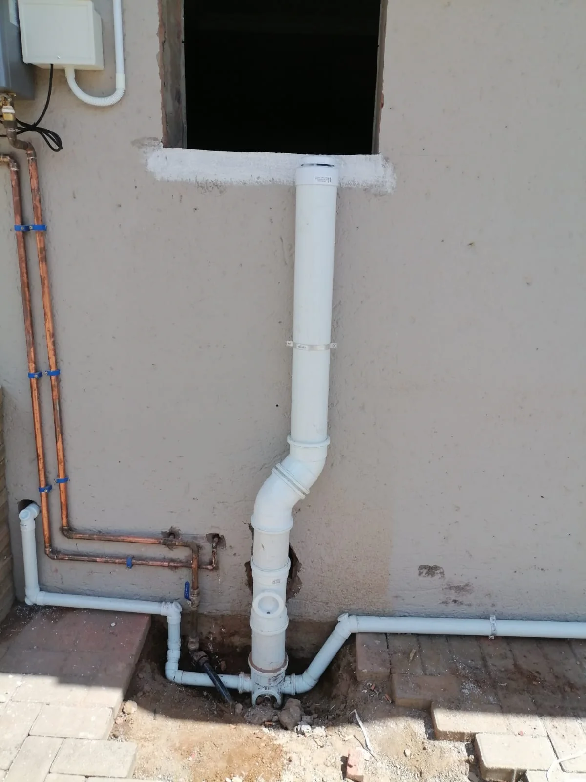 Exterior drainage and water pipework